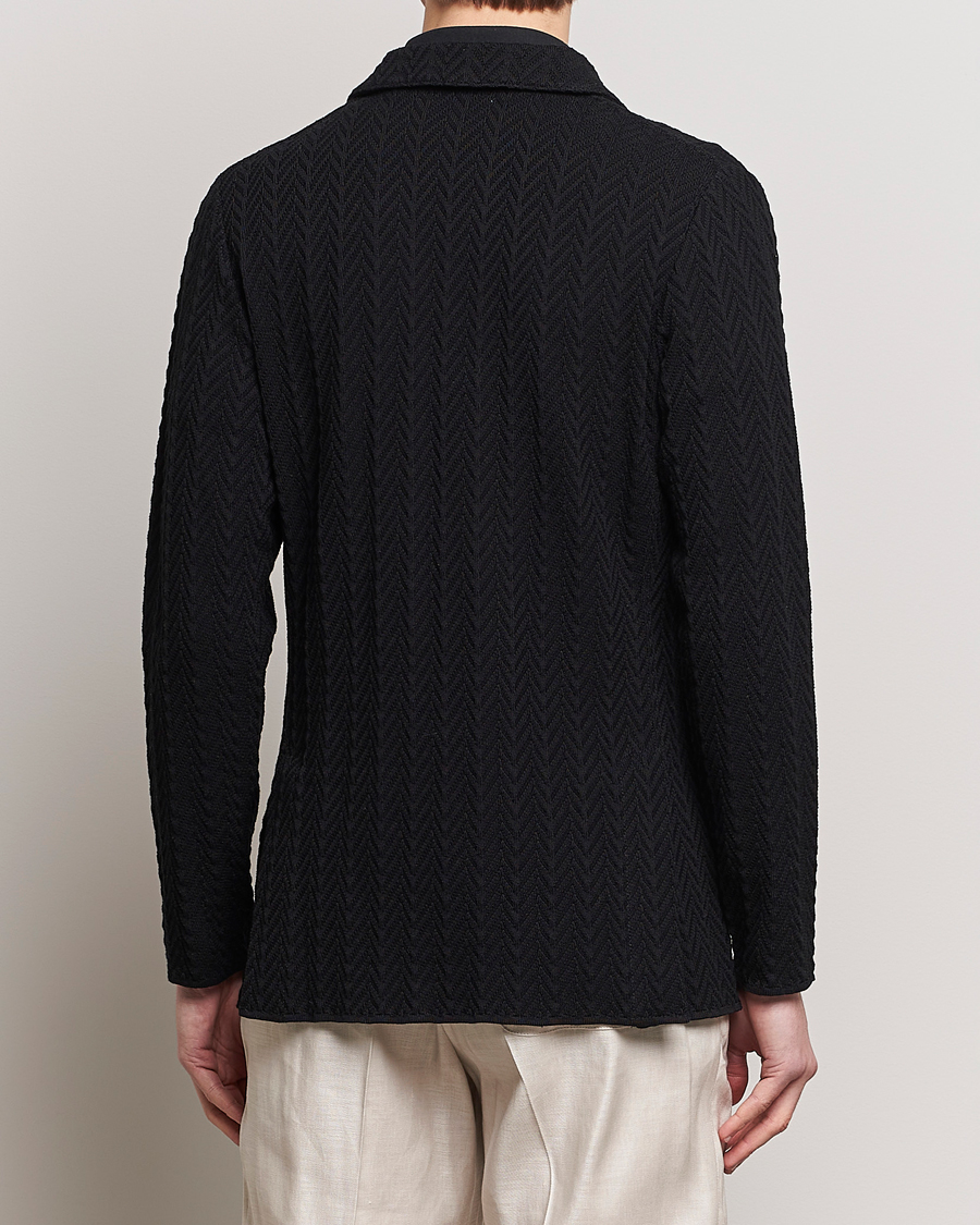 Herre | Blazere & jakker | Lardini | Double Breasted Structured Knitted Blazer Black