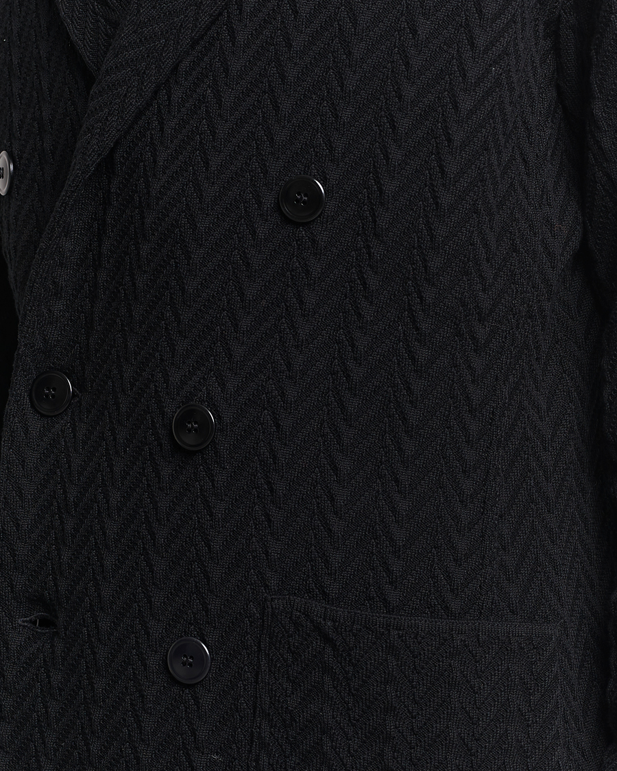 Herre | Blazere & jakker | Lardini | Double Breasted Structured Knitted Blazer Black