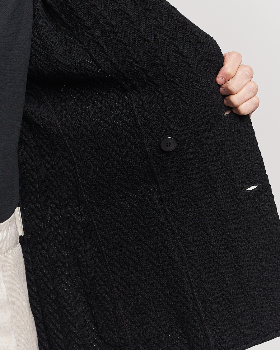 Herre | Blazere & jakker | Lardini | Double Breasted Structured Knitted Blazer Black