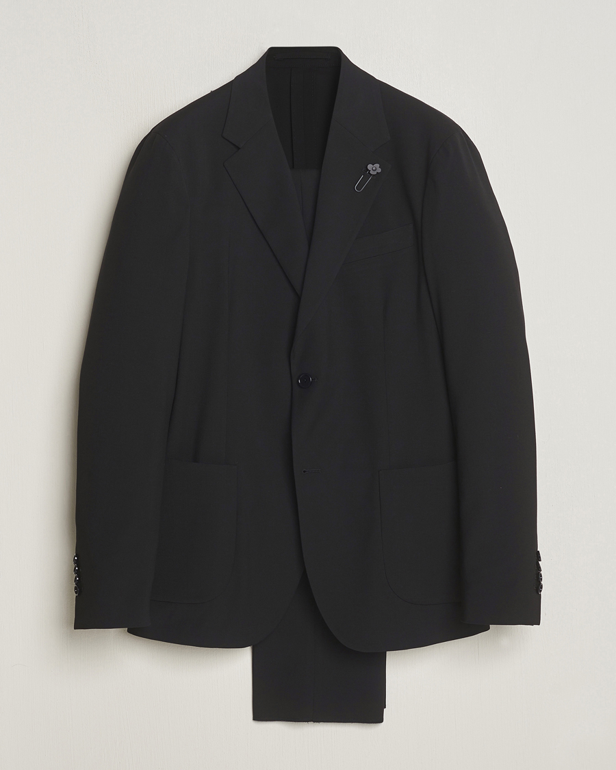 Herre | Jakkesæt | Lardini | Travellers Soft Wool Suit Black