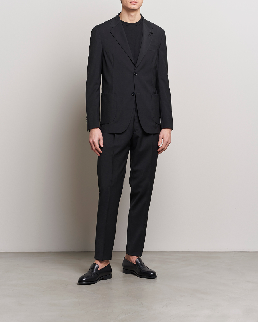 Herr | Kostymer | Lardini | Travellers Soft Wool Suit Black