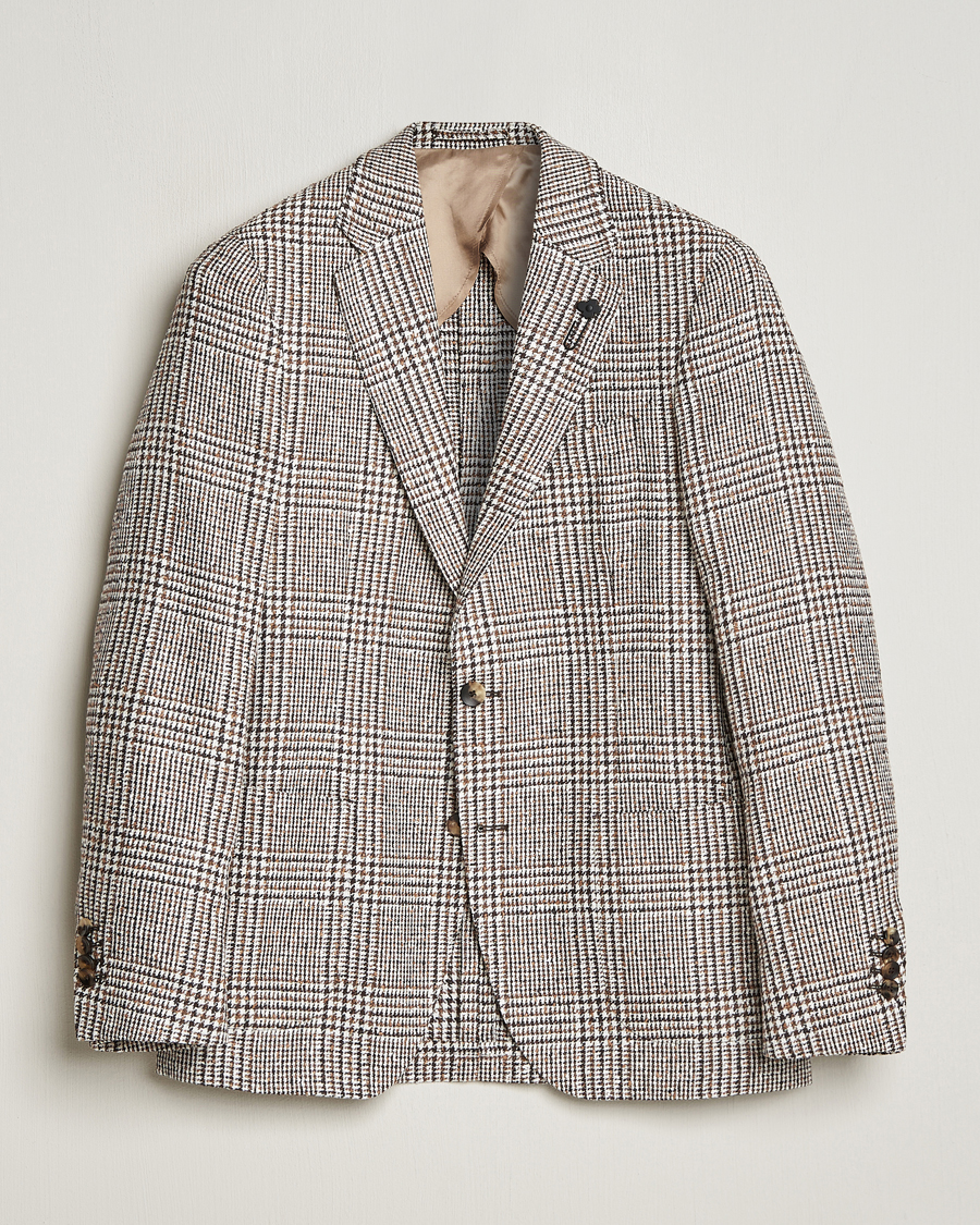 Herre | Blazere & jakker | Lardini | Checked Linen Blazer Brown