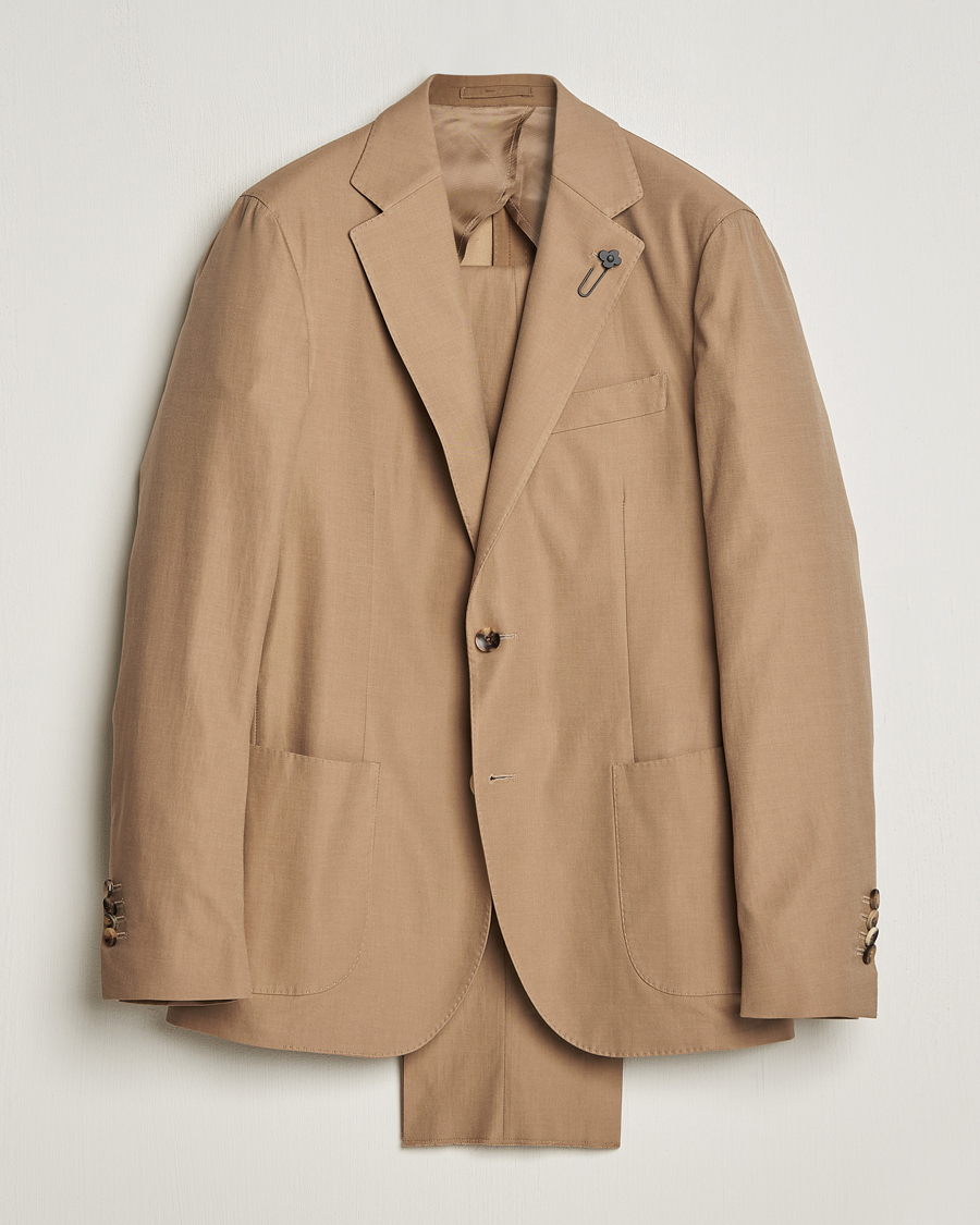 Herre | Jakkesæt | Lardini | Solaro Cotton Suit Light Brown