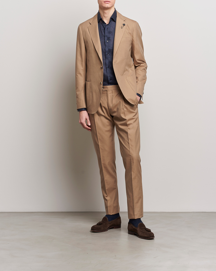 Herre | Jakkesæt | Lardini | Solaro Cotton Suit Light Brown