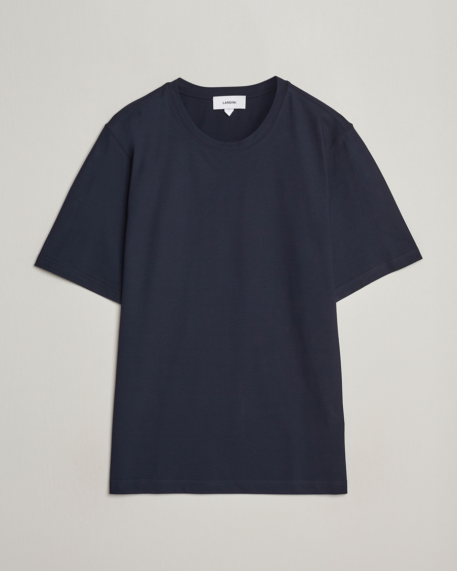 Herre | T-Shirts | Lardini | Ice Cotton T-Shirt Navy
