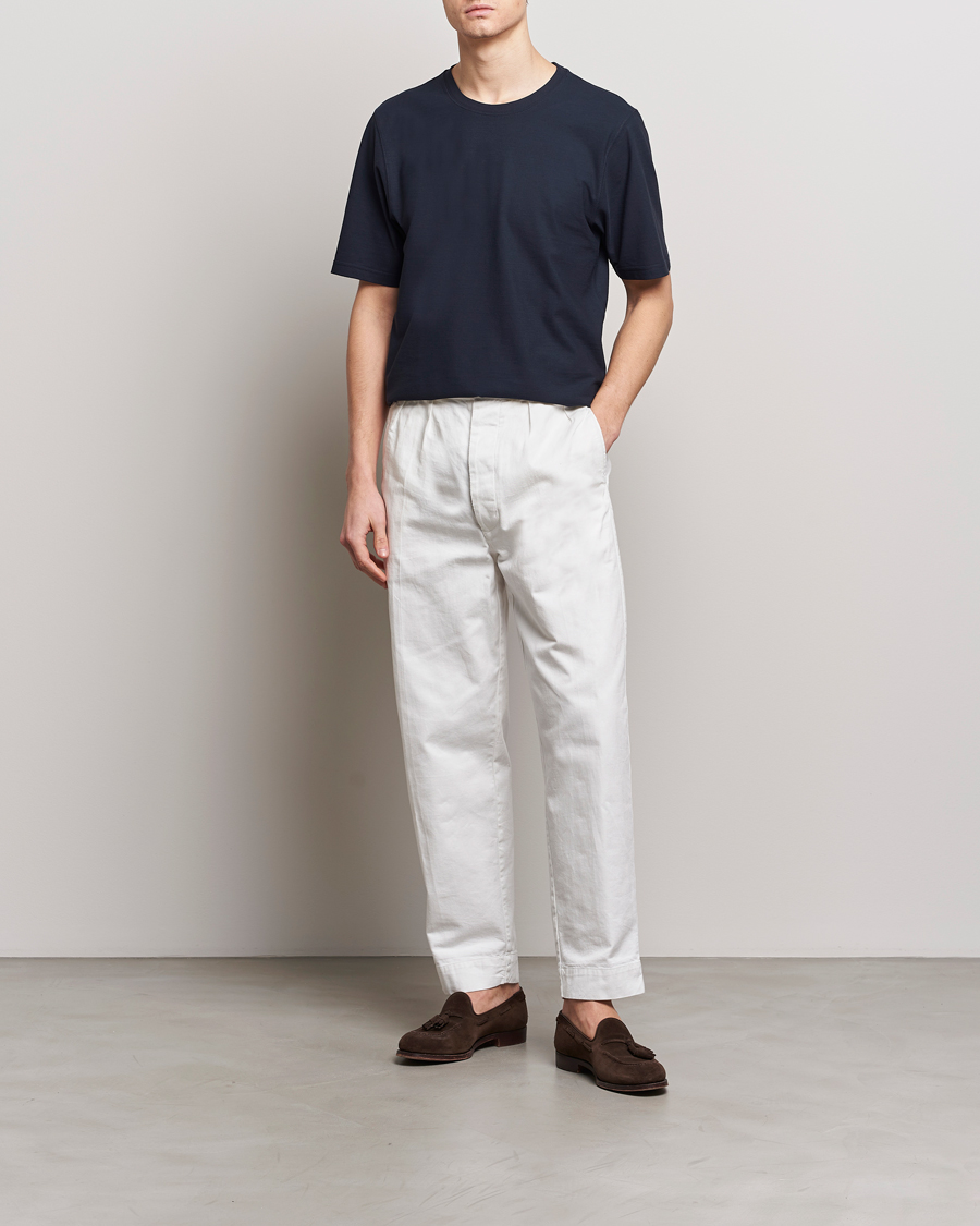 Herre | T-Shirts | Lardini | Ice Cotton T-Shirt Navy