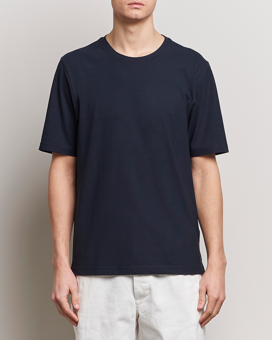 Herre | Tøj | Lardini | Ice Cotton T-Shirt Navy