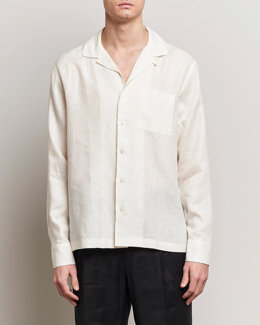 Herre | Italian Department | Lardini | Klop Linen Shirt Off White