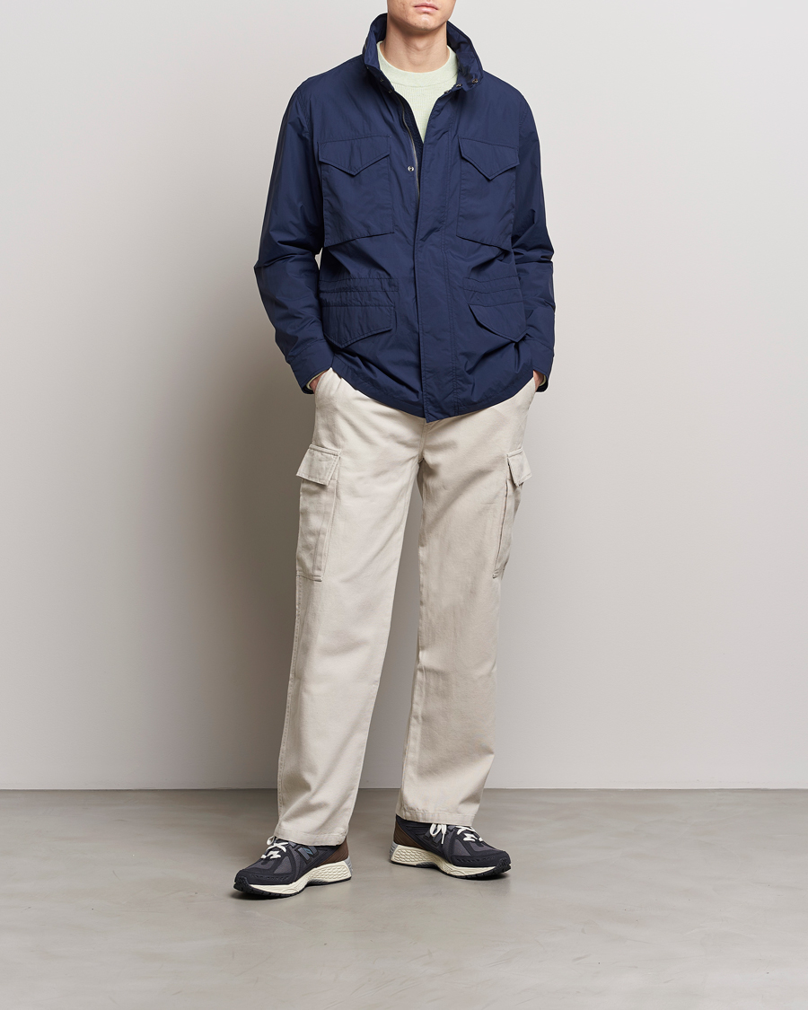 Herre | Jakker | Save The Duck | Mako Water Repellent Nylon Field Jacket Navy Blue