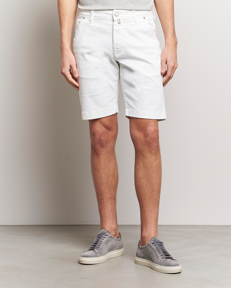 Herre | Afdelinger | Jacob Cohën | Lou Stretch Denim Shorts White