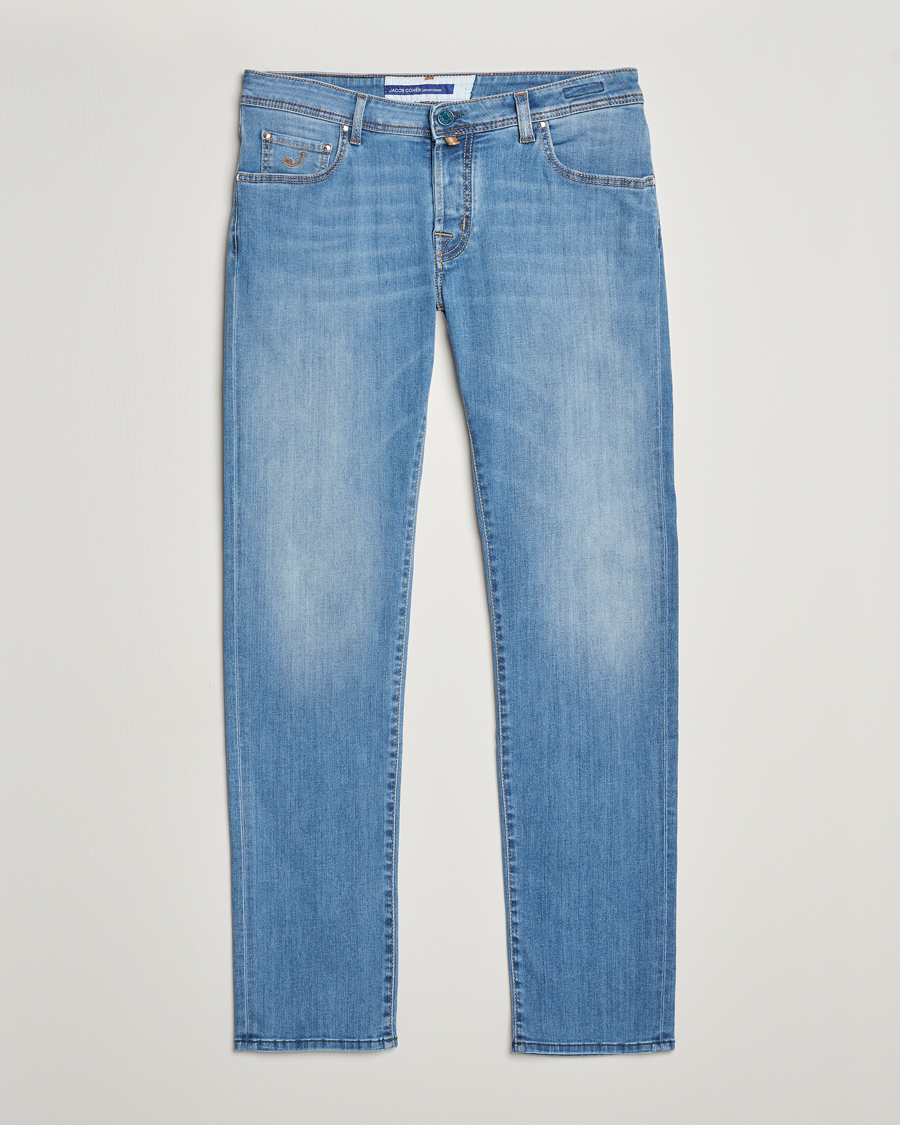 Herre | Jeans | Jacob Cohën | Nick Slim Fit Stretch Jeans Light Blue