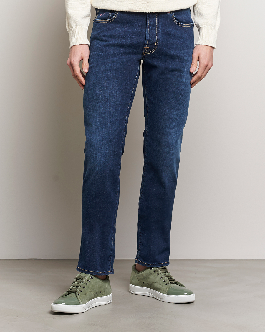 Herre | Jeans | Jacob Cohën | Bard Slim Fit Stretch Jeans Dark Blue