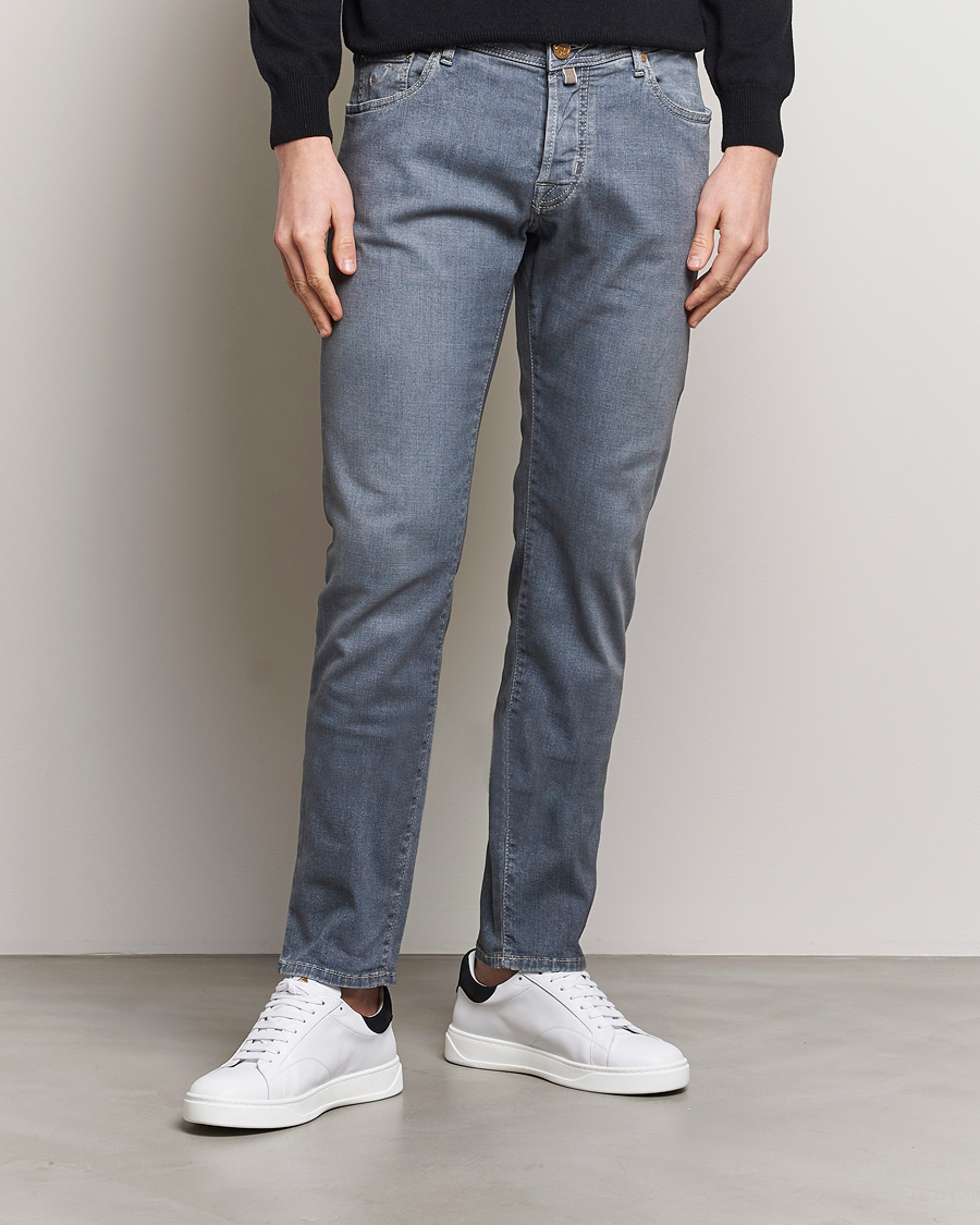 Herre | Tøj | Jacob Cohën | Nick Naples Super Slim Stretch Jeans Light Grey