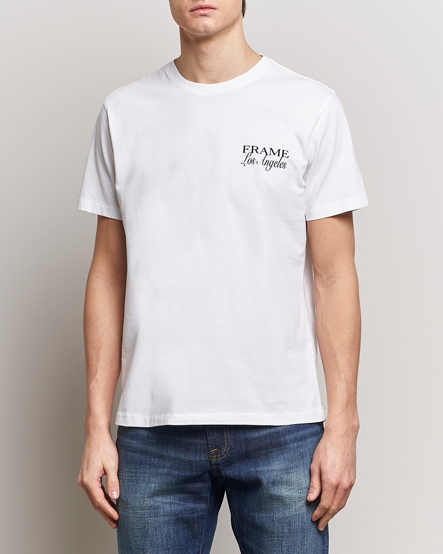 Herre | T-Shirts | FRAME | LA Logo T-Shirt White