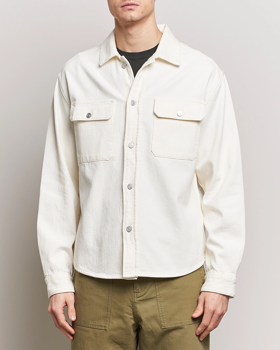 Herre | Shirt Jackets | FRAME | Textured Terry Overshirt Off White