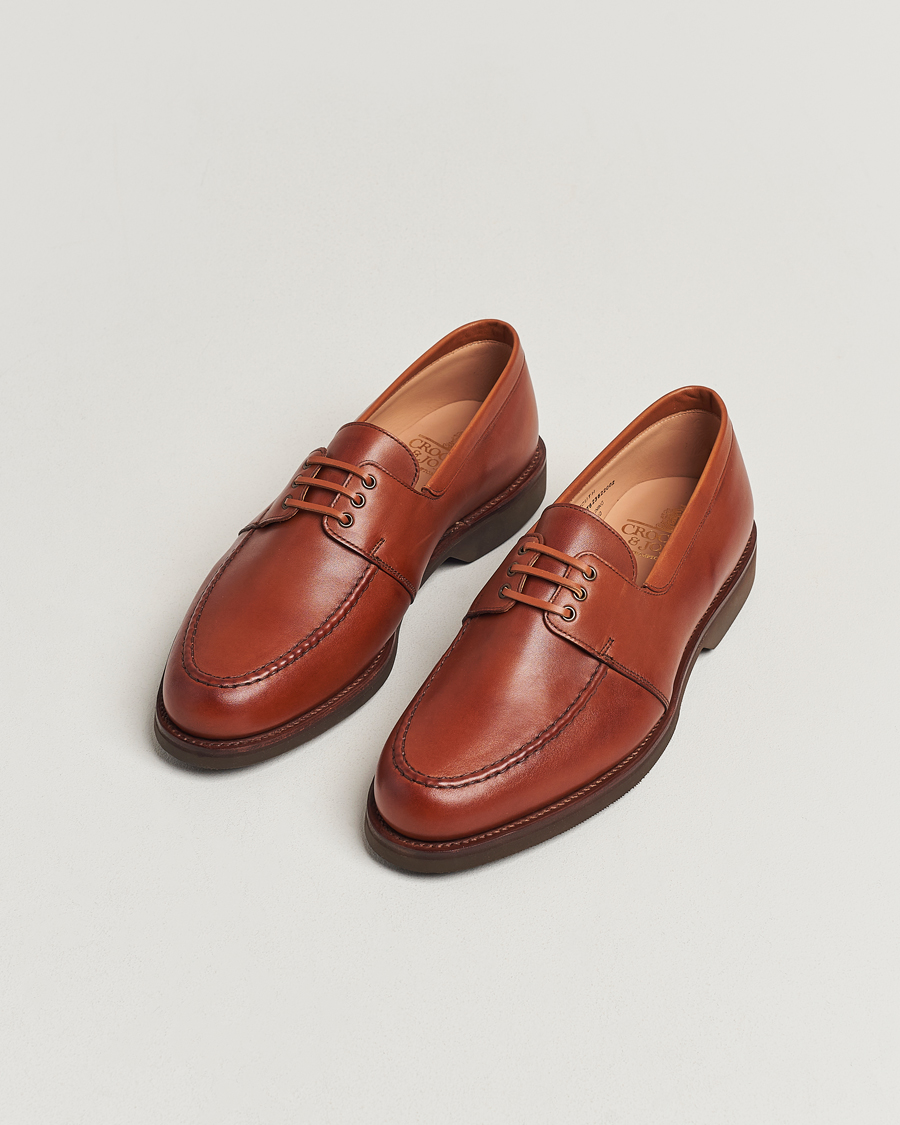 Herre |  | Crockett & Jones | Falmouth Deck Shoes Tan Wax Calf