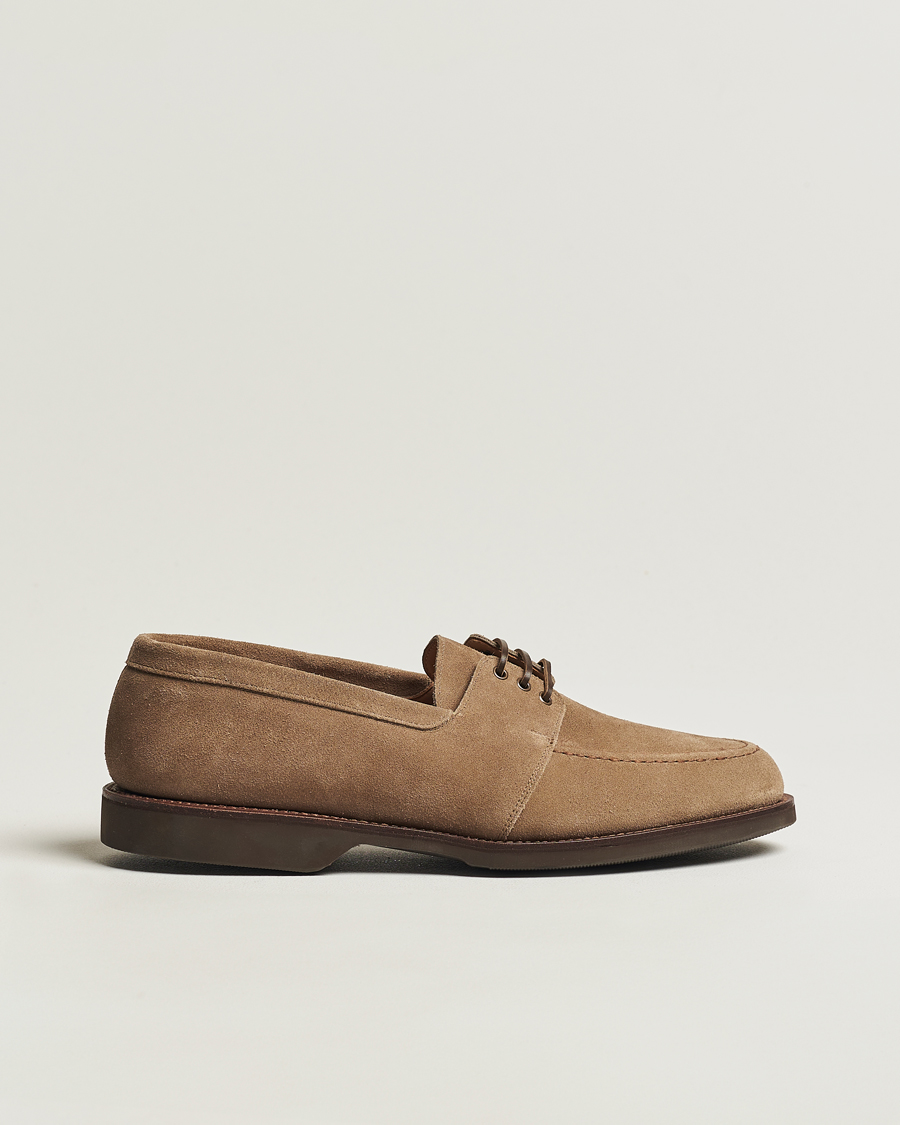Herre | Crockett & Jones Falmouth Deck Shoes Khaki Suede | Crockett & Jones | Falmouth Deck Shoes Khaki Suede