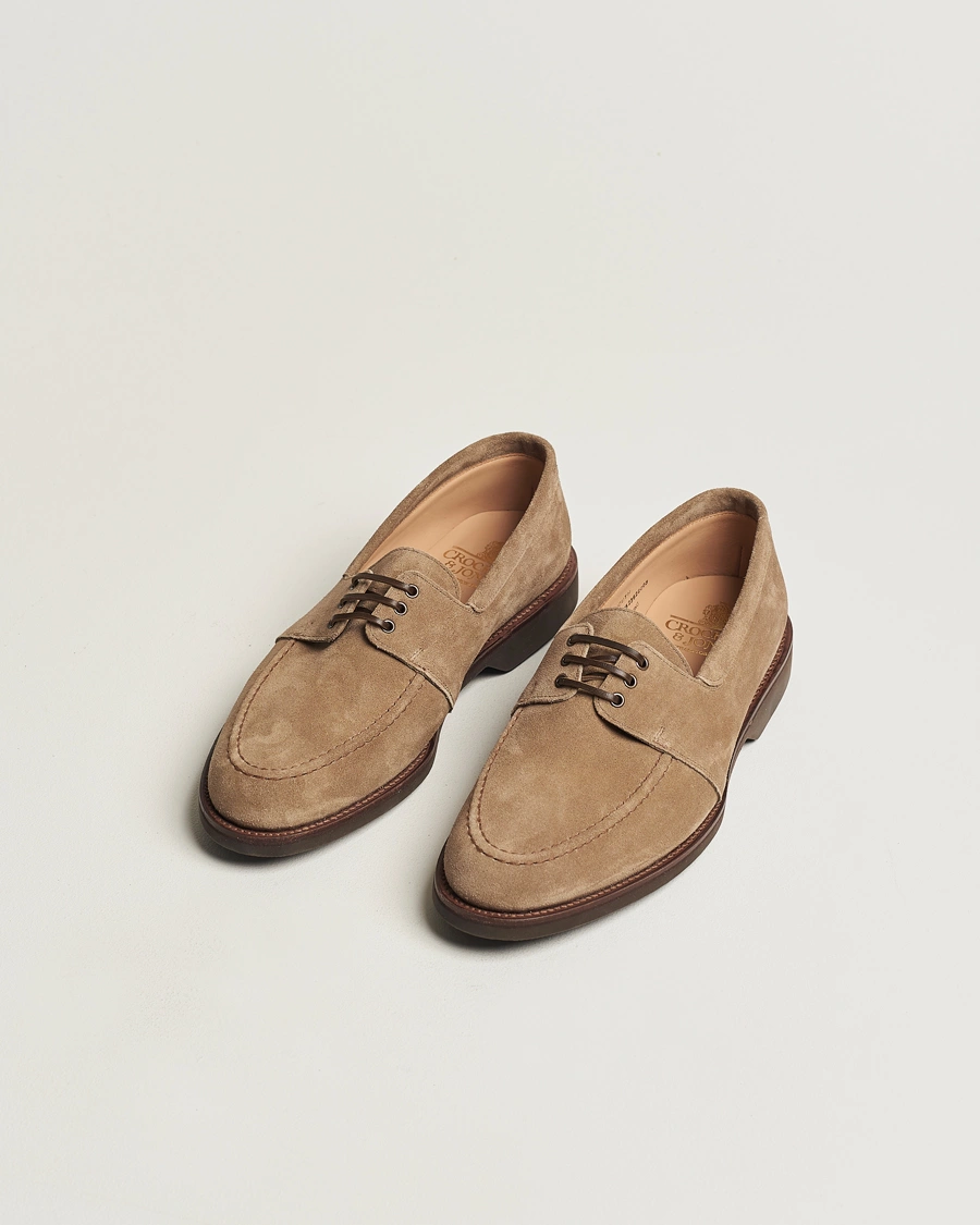 Herre | Afdelinger | Crockett & Jones | Falmouth Deck Shoes Khaki Suede
