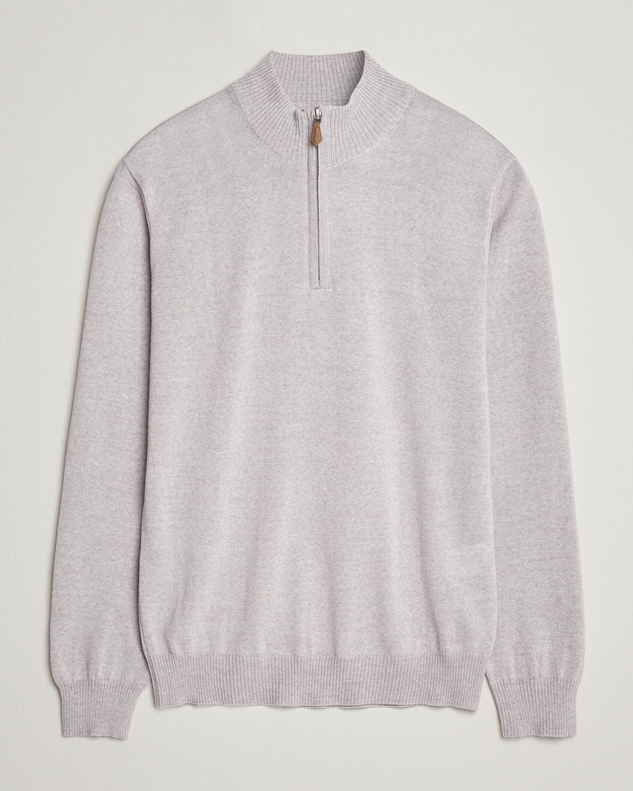 Herre | Trøjer | Stenströms | Merino Wool Half Zip Beige