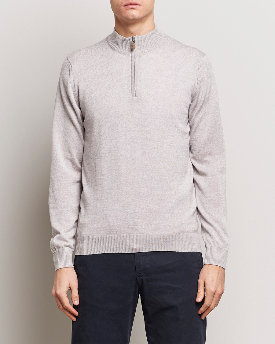 Men |  | Stenströms | Merino Wool Half Zip Beige