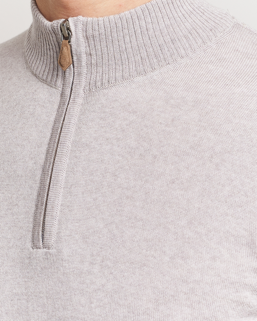 Herre | Trøjer | Stenströms | Merino Wool Half Zip Beige