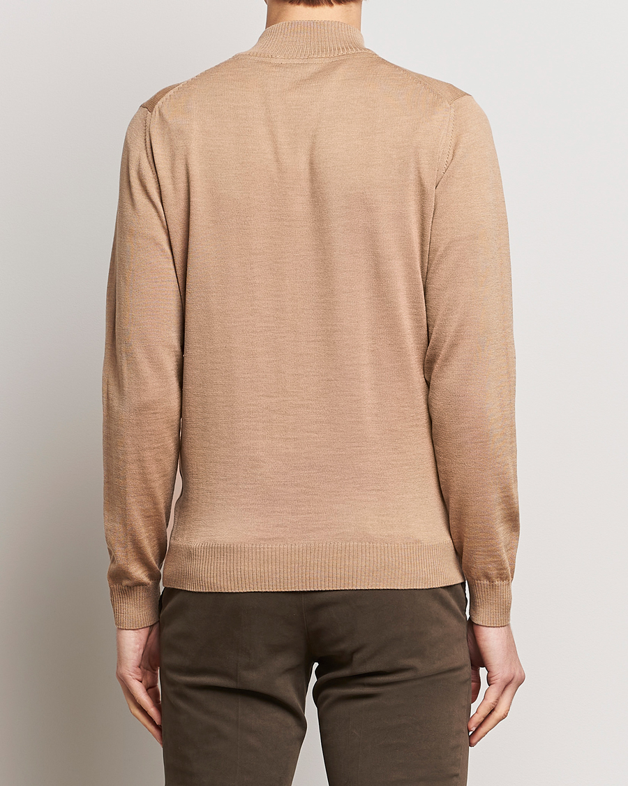Herre | Trøjer | Stenströms | Merino Wool Half Zip Sand