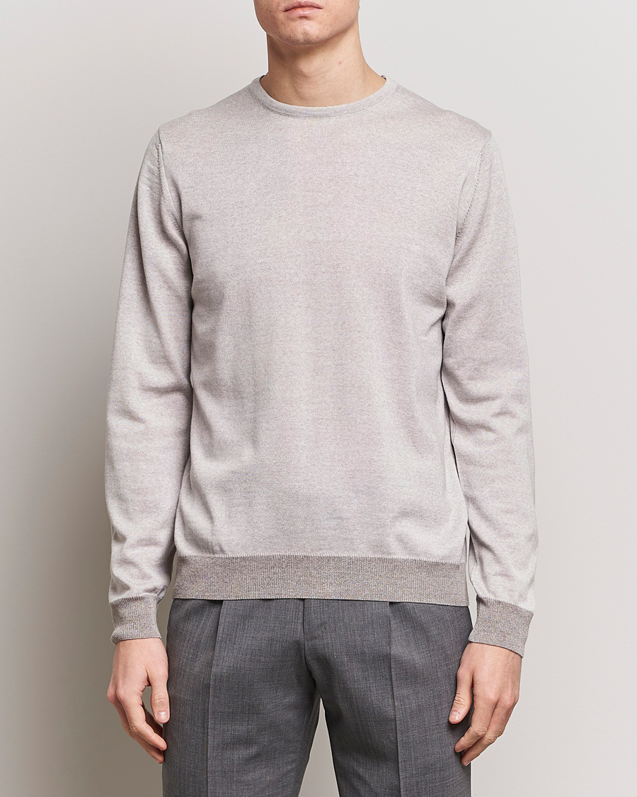 Herre | Udsalg tøj | Stenströms | Merino Contrast Crew Neck Beige