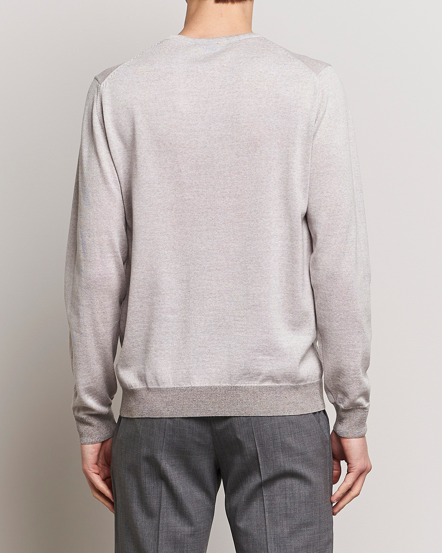 Herre | Trøjer | Stenströms | Merino Contrast Crew Neck Beige