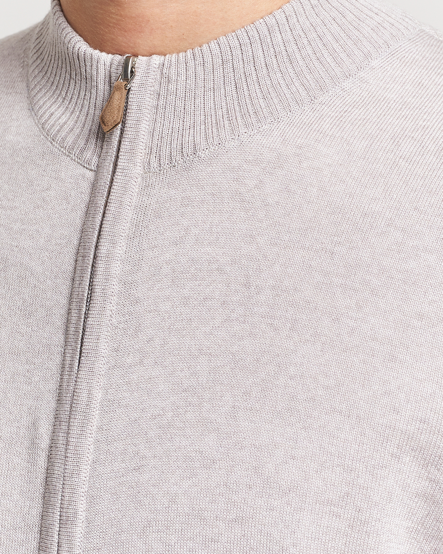 Herre | Trøjer | Stenströms | Merino Wool Full Zip Beige