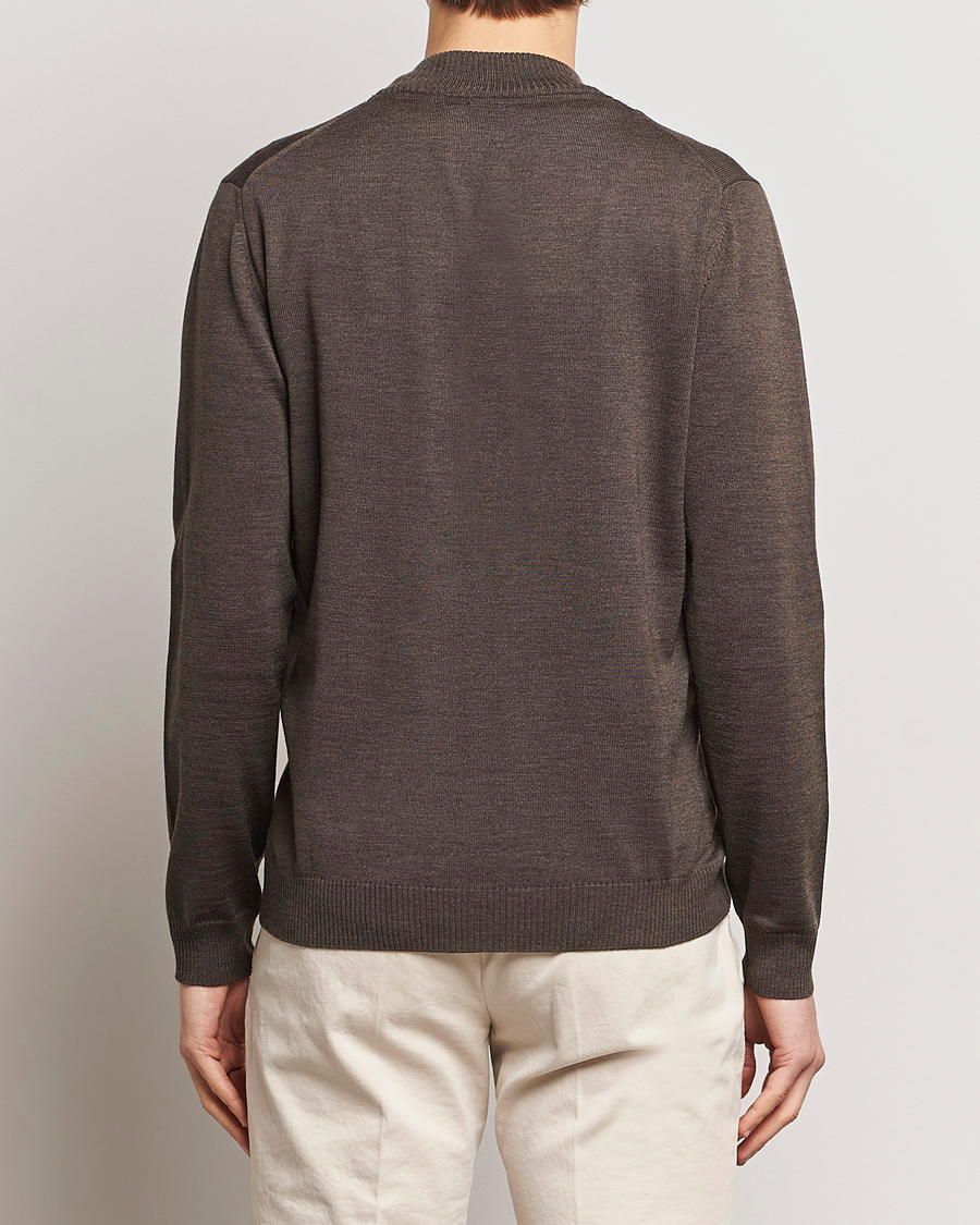 Herre | Trøjer | Stenströms | Merino Wool Full Zip Brown