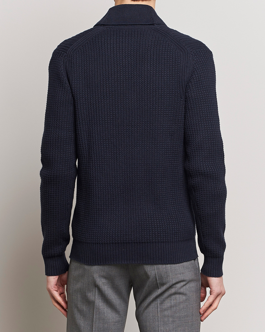 Herre | Trøjer | Stenströms | Cotton/Cashmere Shawl Cardigan Navy
