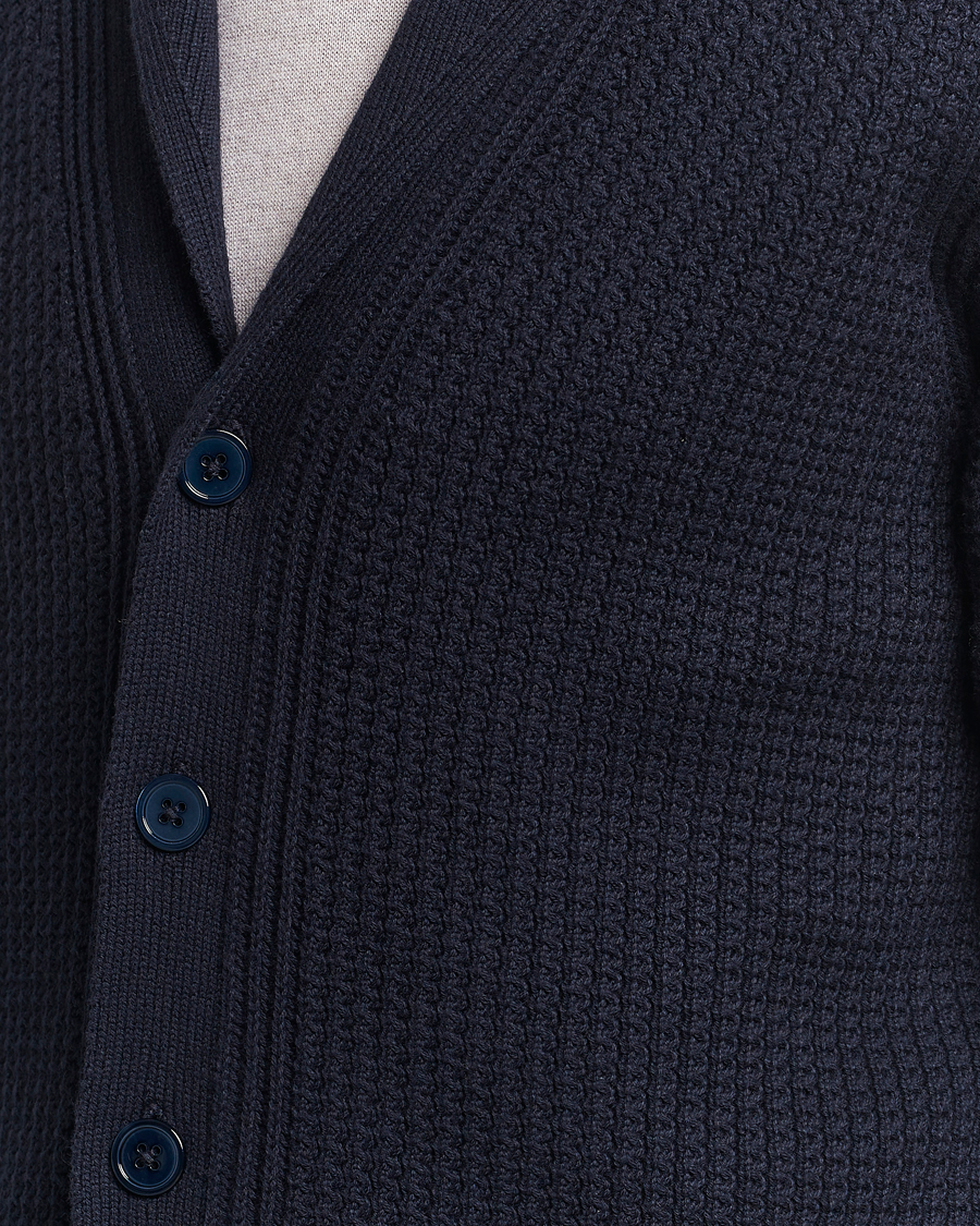 Herre | Trøjer | Stenströms | Cotton/Cashmere Shawl Cardigan Navy