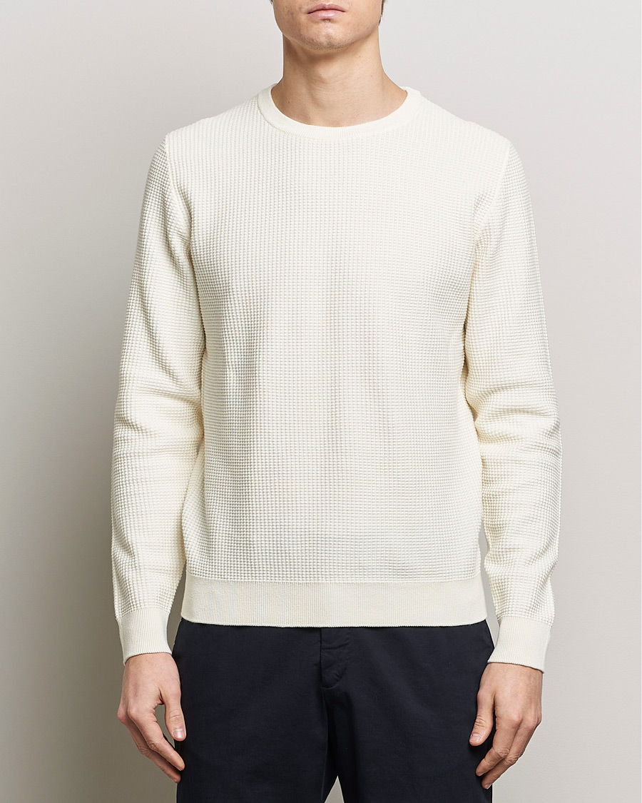 Herre | Strikkede trøjer | Stenströms | Organic Cotton Crew Neck White