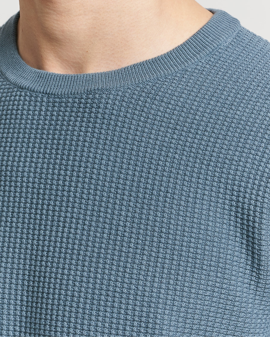 Herre | Trøjer | Stenströms | Organic Cotton Crew Neck Mid Blue