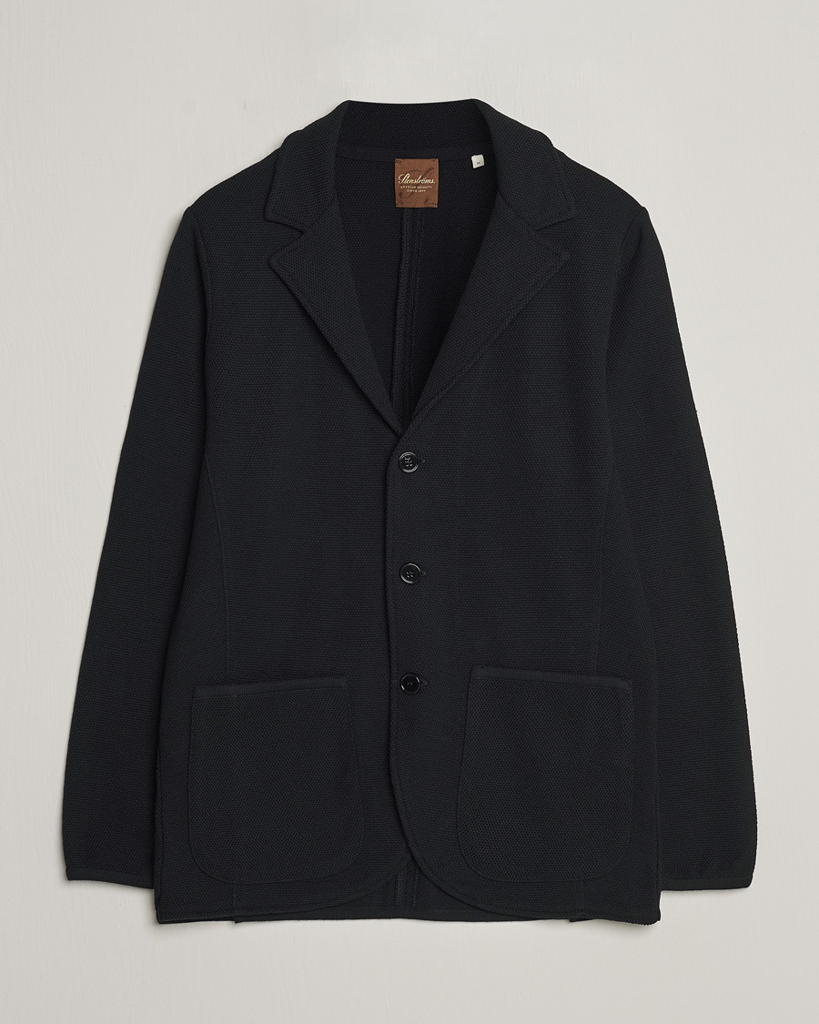 Herre | Blazere & jakker | Stenströms | Merino Wool Texture Knitted Blazer Black