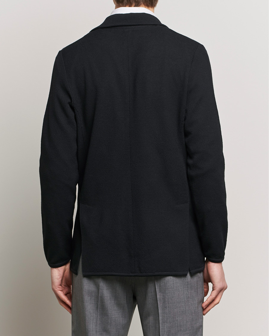 Herre | Blazere & jakker | Stenströms | Merino Wool Texture Knitted Blazer Black