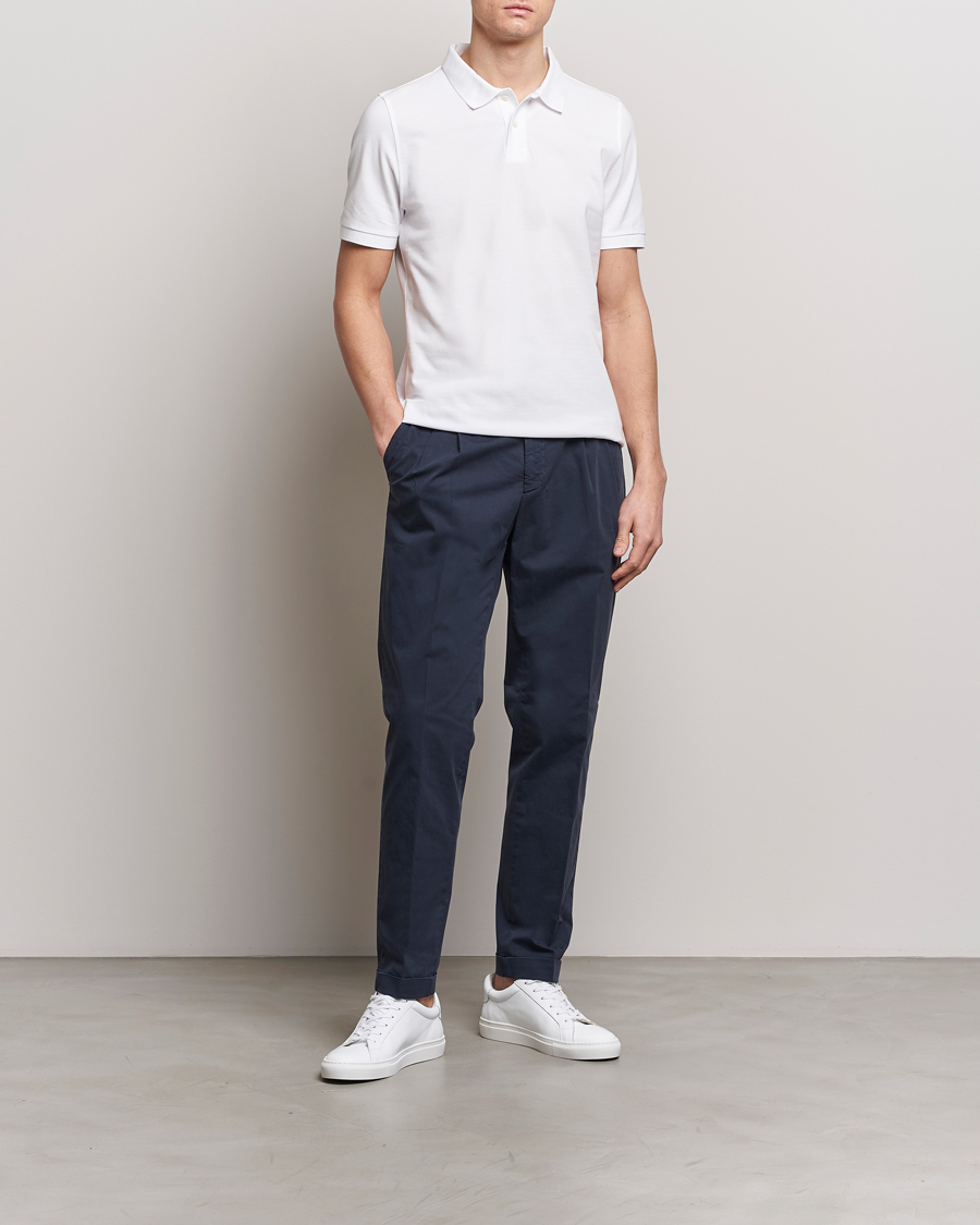 Herre | Polotrøjer | Stenströms | Organic Cotton Piquet Polo Shirt White