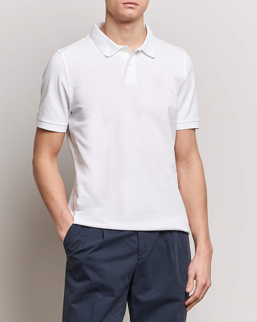 Herre | Kortærmede polotrøjer | Stenströms | Organic Cotton Piquet Polo Shirt White