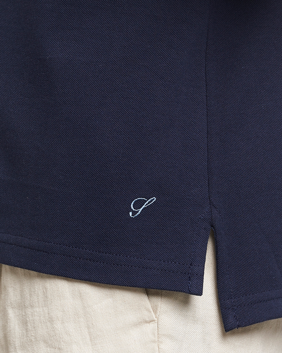 Herre | Polotrøjer | Stenströms | Organic Cotton Piquet Polo Shirt Navy