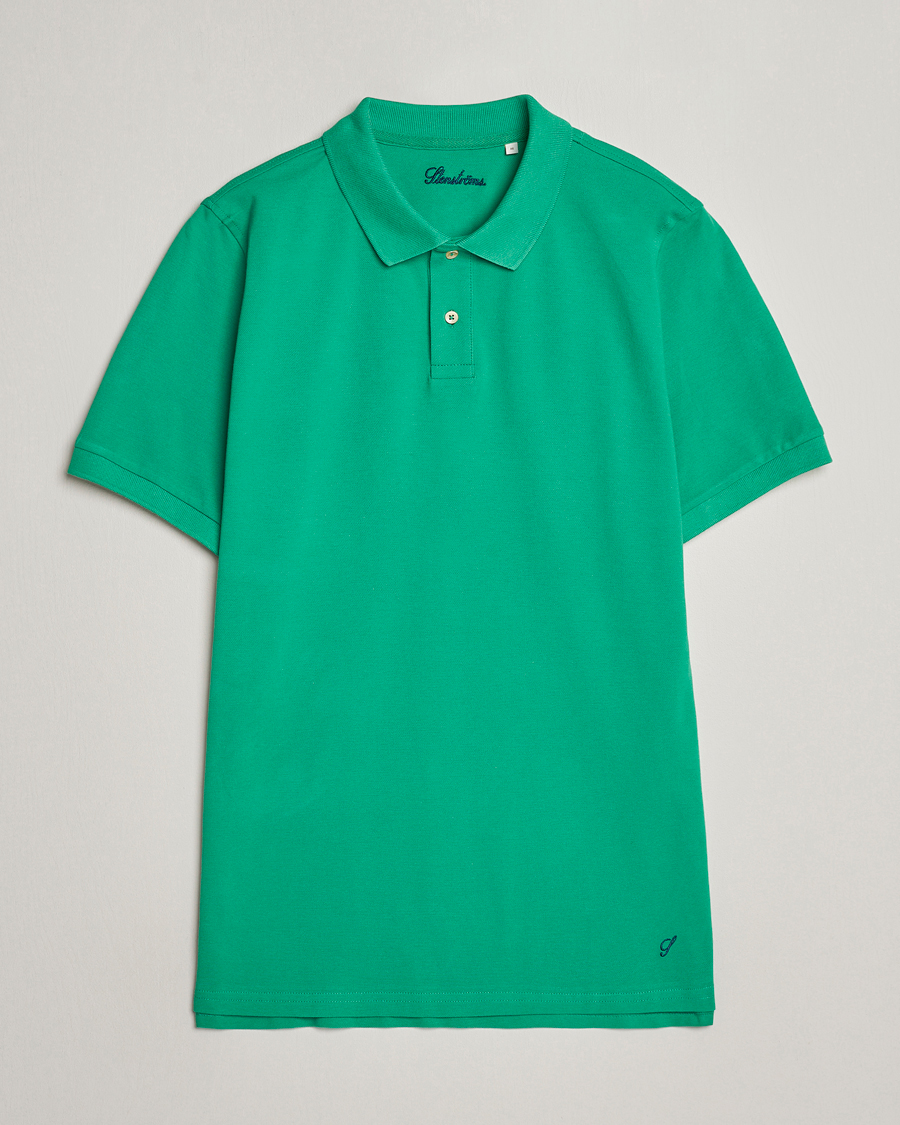 Herre | Polotrøjer | Stenströms | Organic Cotton Piquet Polo Shirt Green