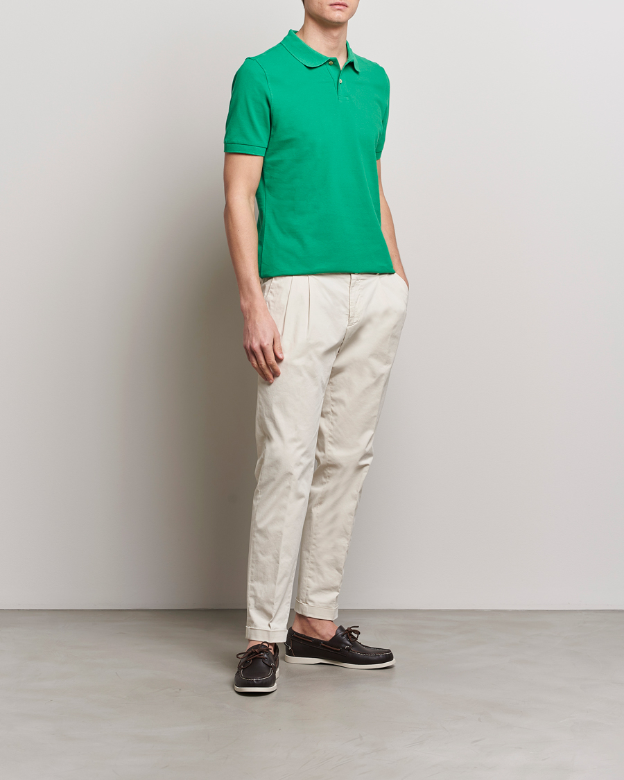 Herre | Polotrøjer | Stenströms | Organic Cotton Piquet Polo Shirt Green