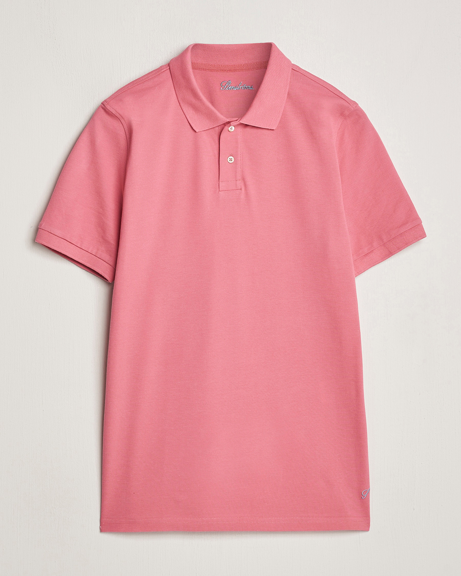 Herre |  | Stenströms | Organic Cotton Piquet Polo Shirt Rasperry