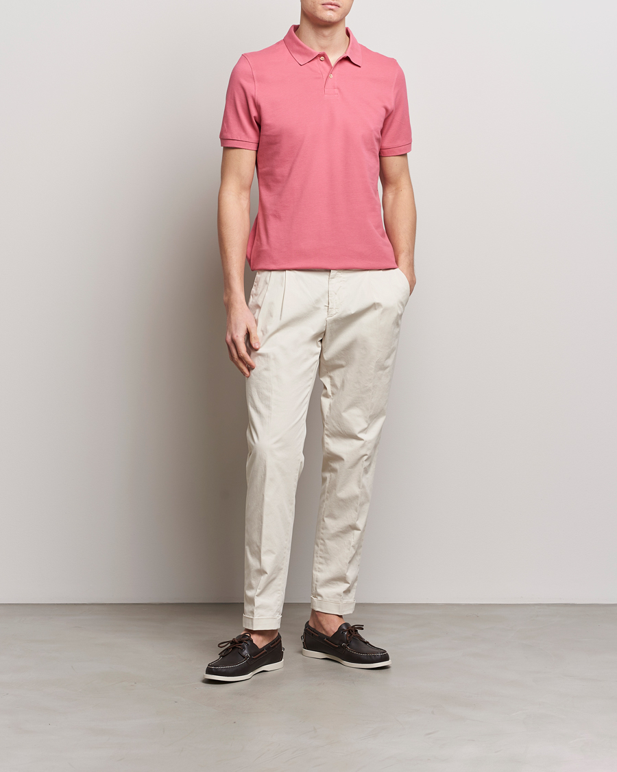 Herre | Polotrøjer | Stenströms | Organic Cotton Piquet Polo Shirt Rasperry