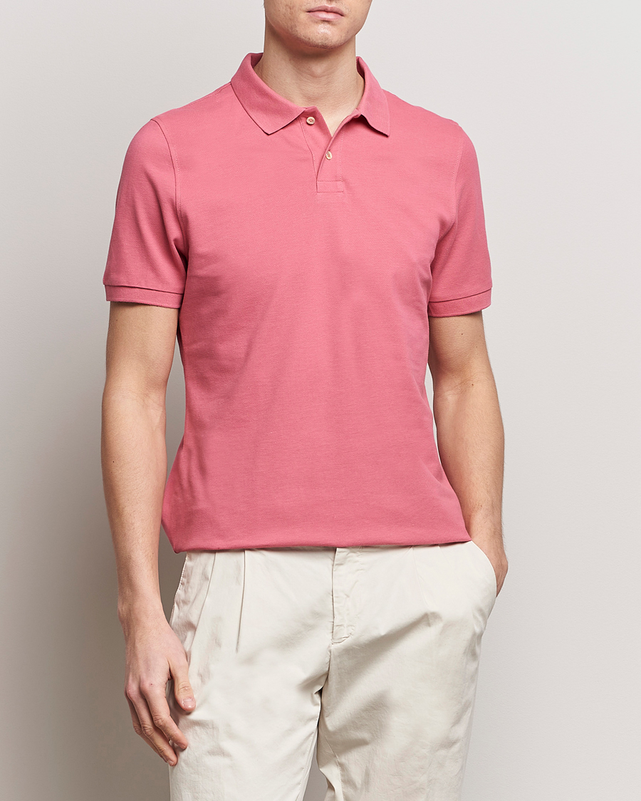 Herre | Polotrøjer | Stenströms | Organic Cotton Piquet Polo Shirt Rasperry