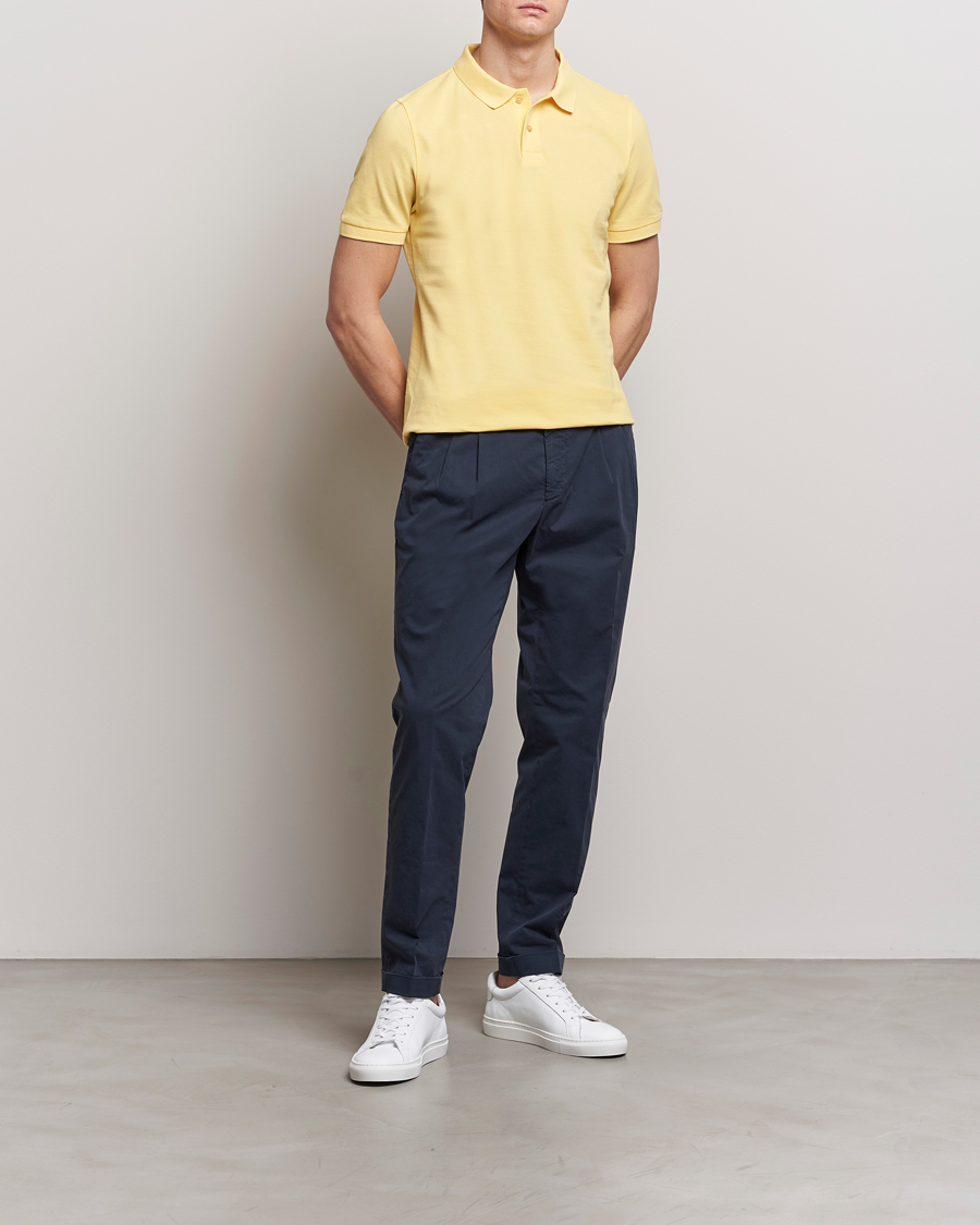 Herre | Polotrøjer | Stenströms | Organic Cotton Piquet Polo Shirt Yellow