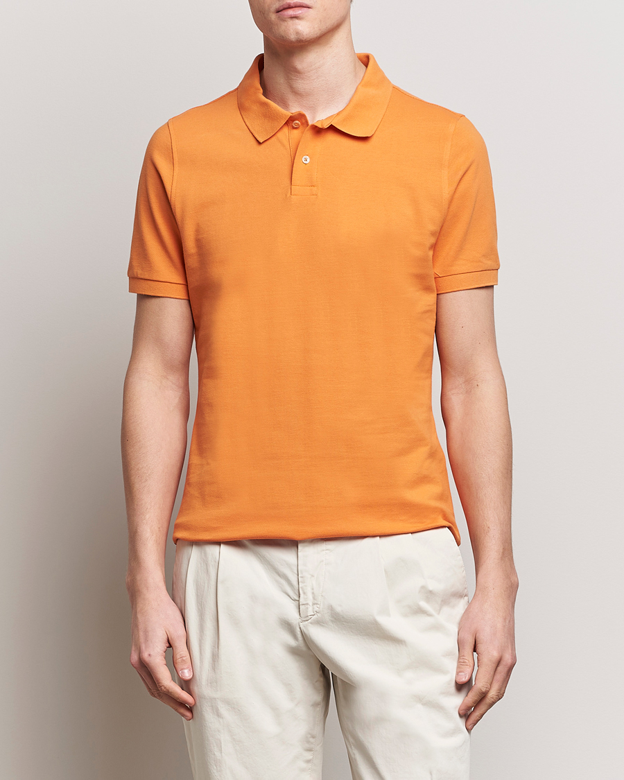 Herre | Polotrøjer | Stenströms | Organic Cotton Piquet Polo Shirt Orange
