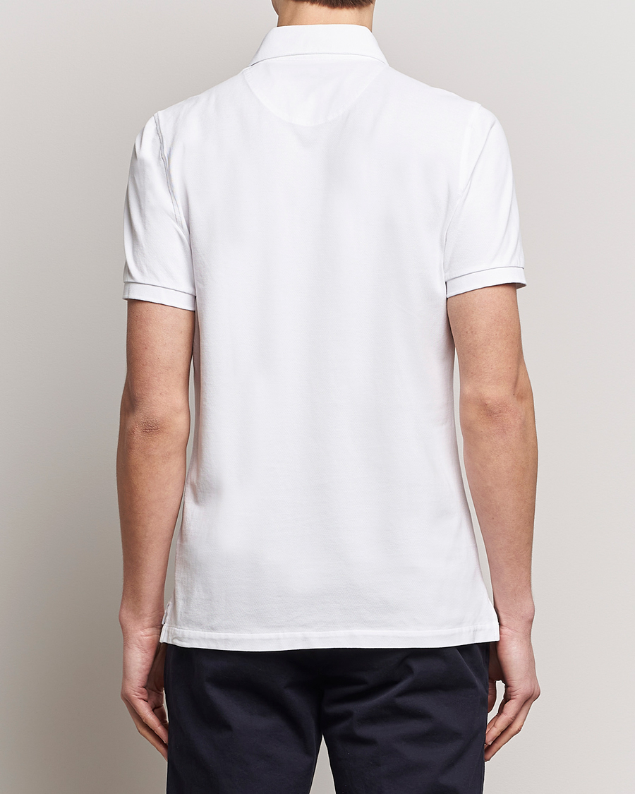 Herre | Polotrøjer | Stenströms | Cotton Pique Contrast Polo Shirt White