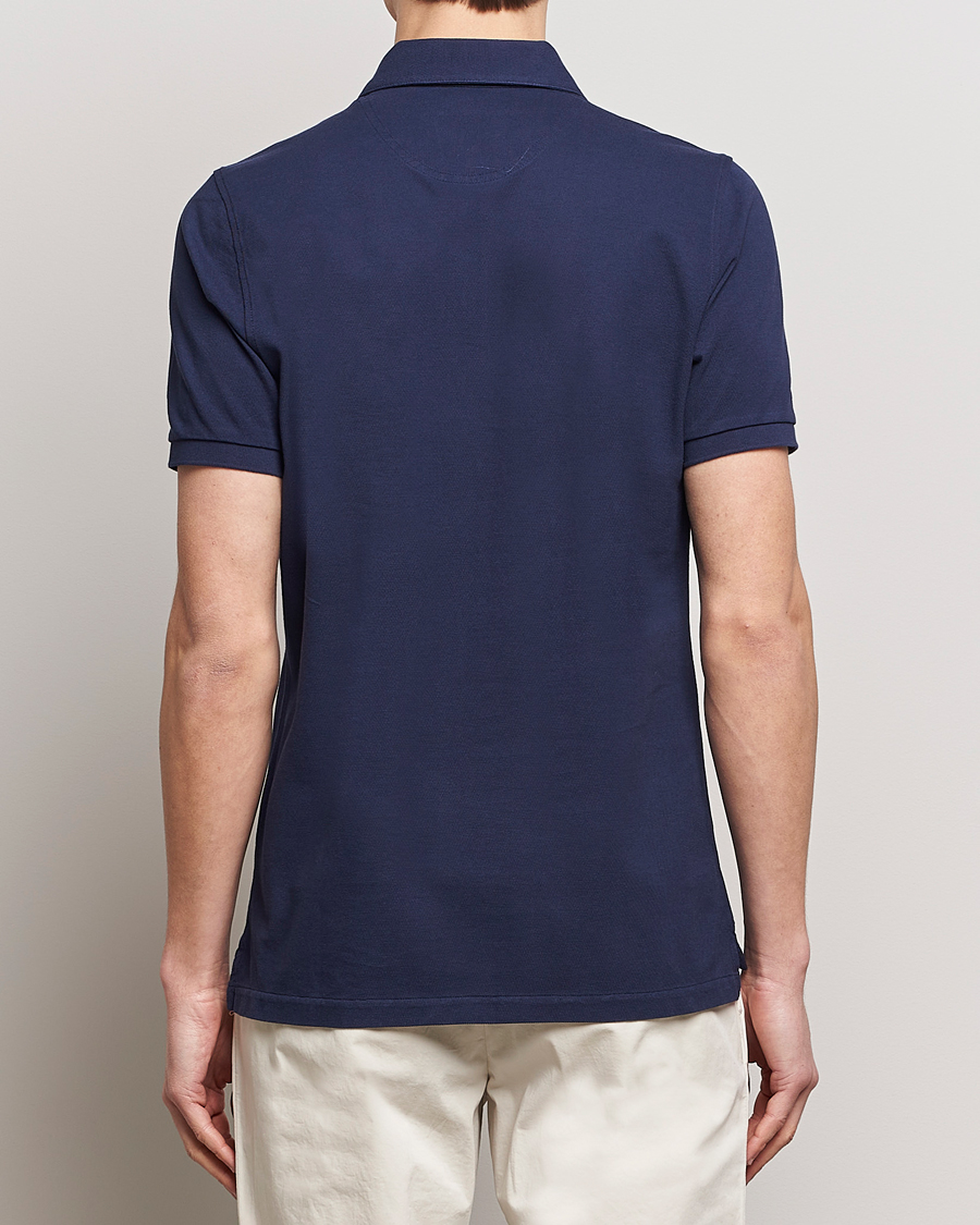 Herre | Polotrøjer | Stenströms | Cotton Pique Contrast Polo Shirt Navy