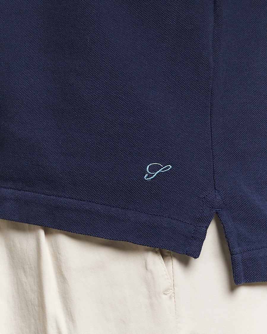 Herre | Polotrøjer | Stenströms | Cotton Pique Contrast Polo Shirt Navy