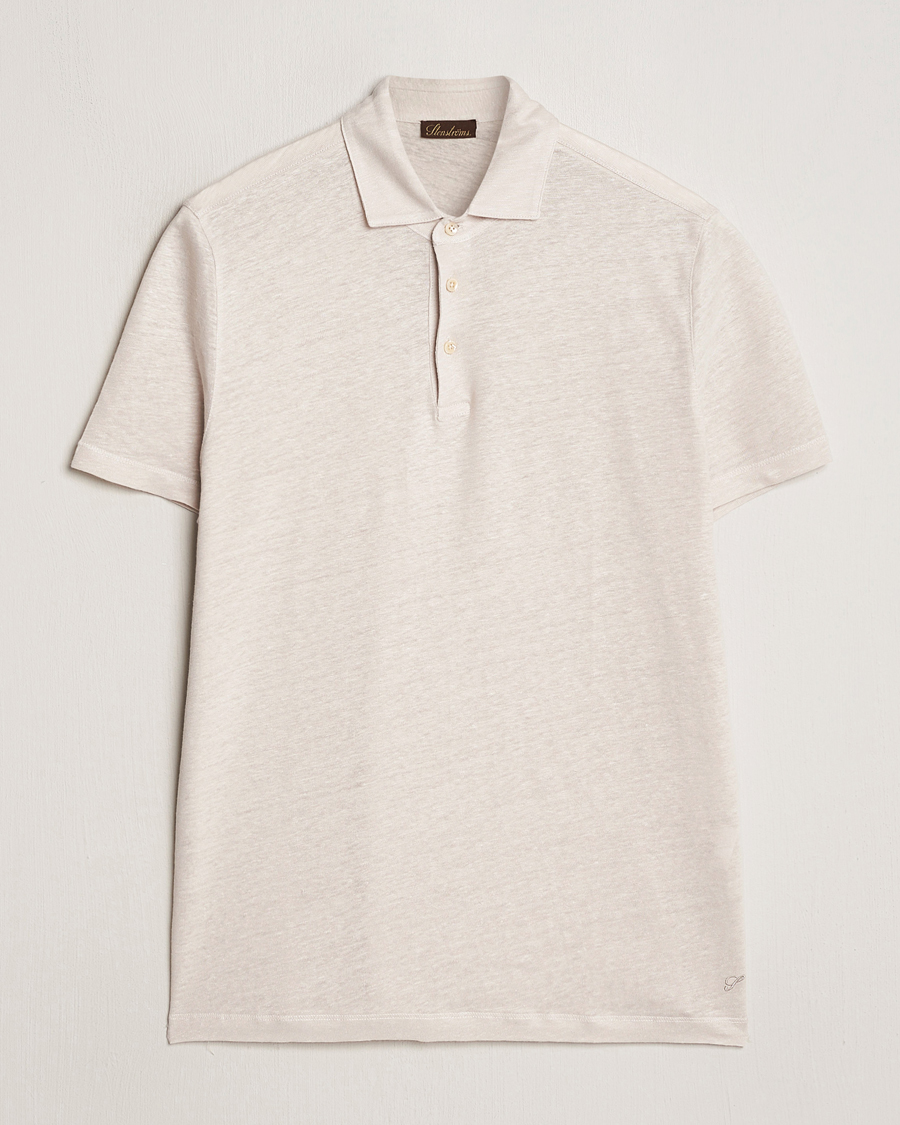 Herre | Polotrøjer | Stenströms | Linen Polo Shirt Beige